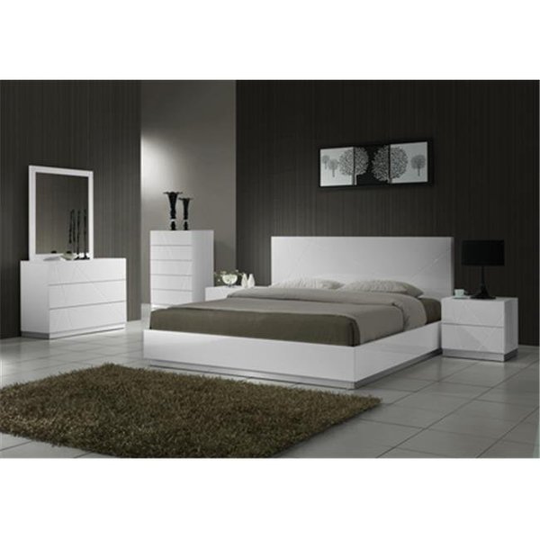 J&M Furniture J & M Furniture 17686-F Naples Full Size Bed - White Lacquer 17686-F